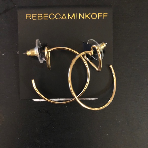 Rebecca Minkoff Jewelry - Rebecca Minkoff mini heart hoop earrings